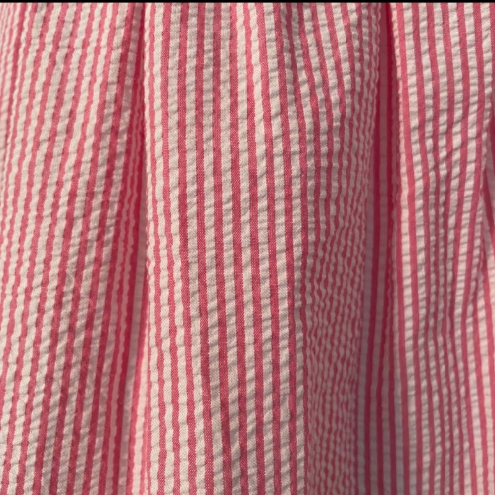 🆕 Ralph Lauren | Seersucker Pink & White Tiered Ruffle Top Dress Girls Size 12 - Picture 11 of 15